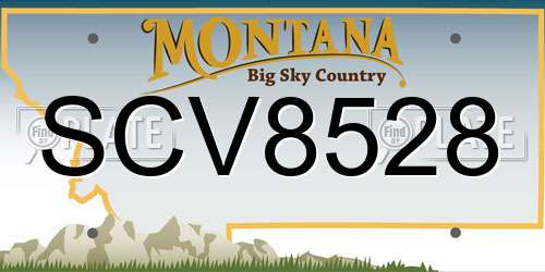 SCV8528 Montana License Plate