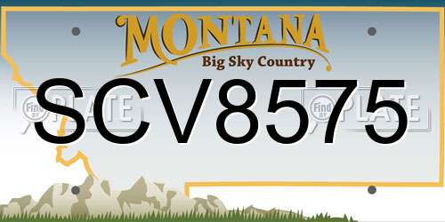 SCV8575 Montana License Plate