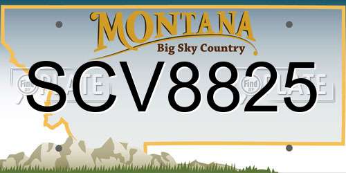 SCV8825 Montana License Plate
