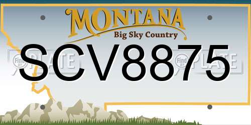 SCV8875 Montana License Plate