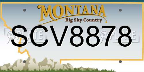 SCV8878 Montana License Plate