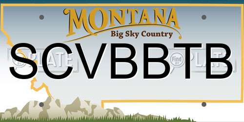 SCVBBTB Montana License Plate