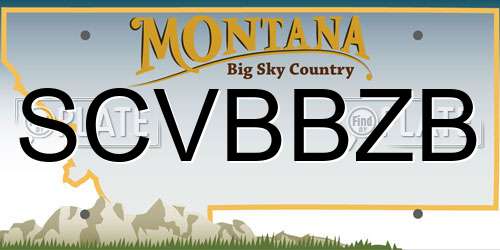 SCVBBZB Montana License Plate