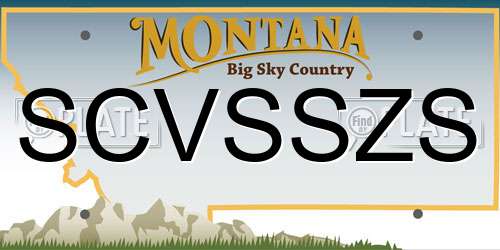 SCVSSZS Montana License Plate