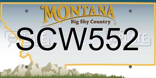 SCW552 Montana License Plate