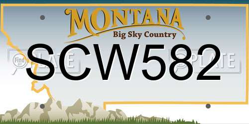 SCW582 Montana License Plate
