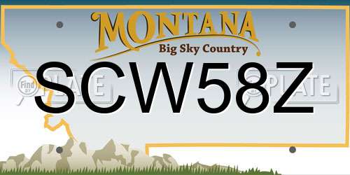 SCW58Z Montana License Plate