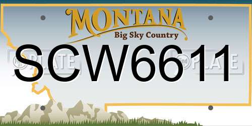 SCW6611 Montana License Plate