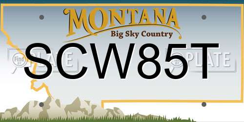 SCW85T Montana License Plate