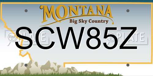 SCW85Z Montana License Plate