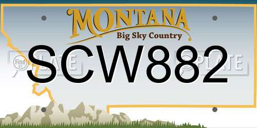 SCW882 Montana License Plate