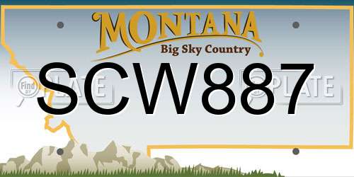 SCW887 Montana License Plate