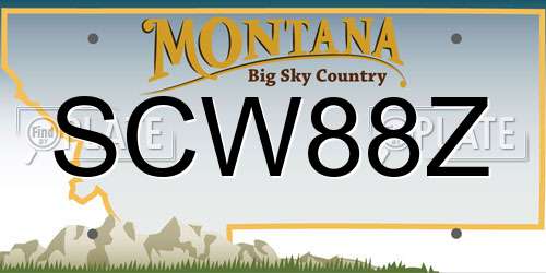 SCW88Z Montana License Plate