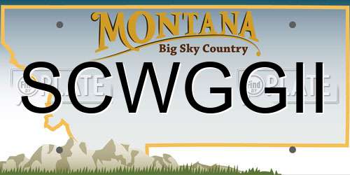 SCWGGII Montana License Plate