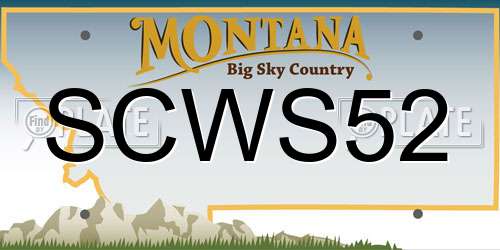 SCWS52 Montana License Plate