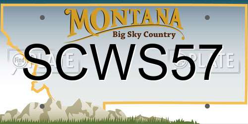 SCWS57 Montana License Plate