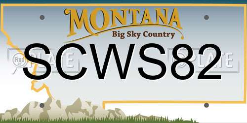 SCWS82 Montana License Plate