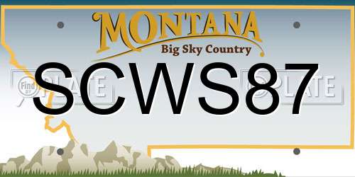 SCWS87 Montana License Plate