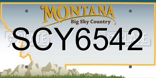 SCY6542 Montana License Plate