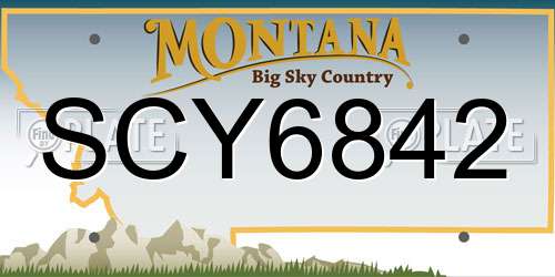SCY6842 Montana License Plate