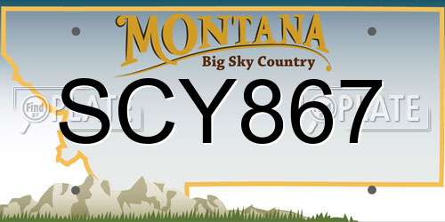 SCY867 Montana License Plate