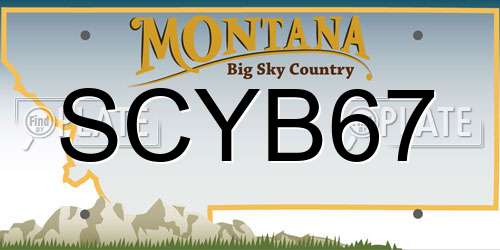 SCYB67 Montana License Plate