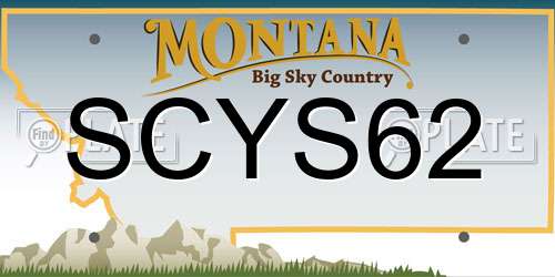 SCYS62 Montana License Plate