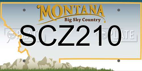 SCZ210 Montana License Plate