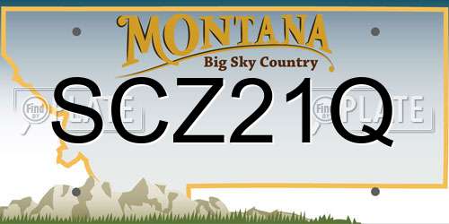 SCZ21Q Montana License Plate