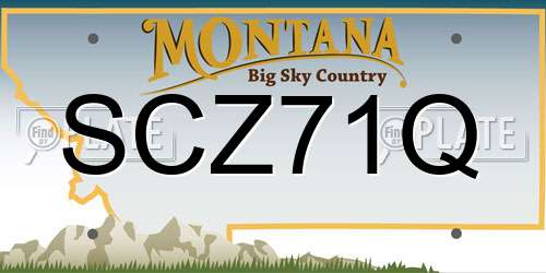 SCZ71Q Montana License Plate