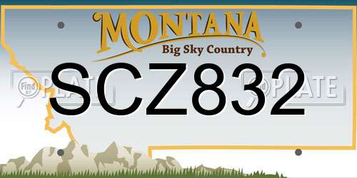 SCZ832 Montana License Plate