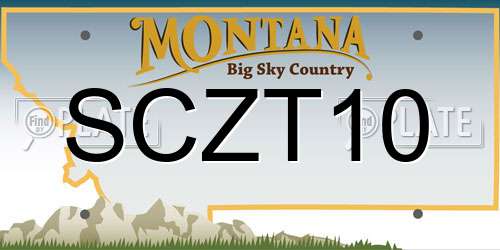 SCZT10 Montana License Plate