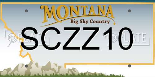SCZZ10 Montana License Plate