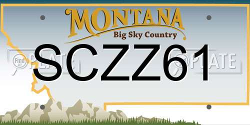 SCZZ61 Montana License Plate