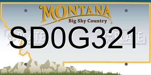 SD0G321 Montana License Plate