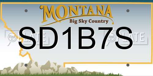 SD1B7S Montana License Plate