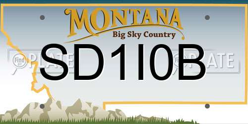 SD1I0B Montana License Plate