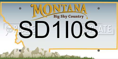 SD1I0S Montana License Plate