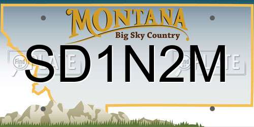 SD1N2M Montana License Plate