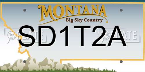 SD1T2A Montana License Plate