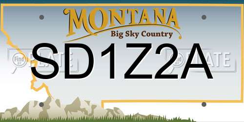 SD1Z2A Montana License Plate