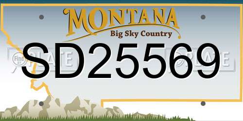SD25569 Montana License Plate