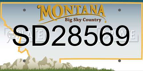 SD28569 Montana License Plate