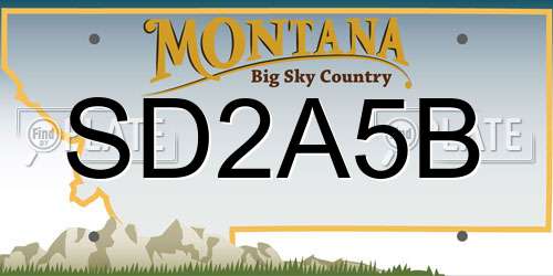SD2A5B Montana License Plate