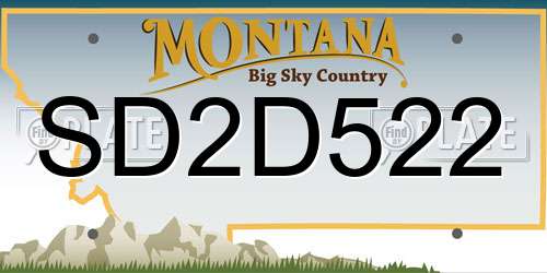 SD2D522 Montana License Plate