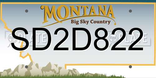 SD2D822 Montana License Plate