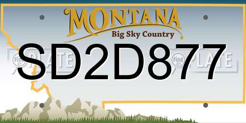 SD2D877 Montana License Plate