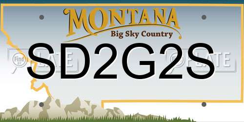SD2G2S Montana License Plate