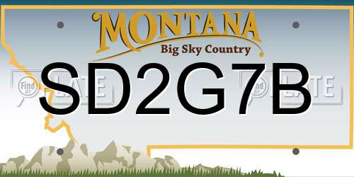 SD2G7B Montana License Plate