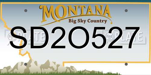 SD2O527 Montana License Plate